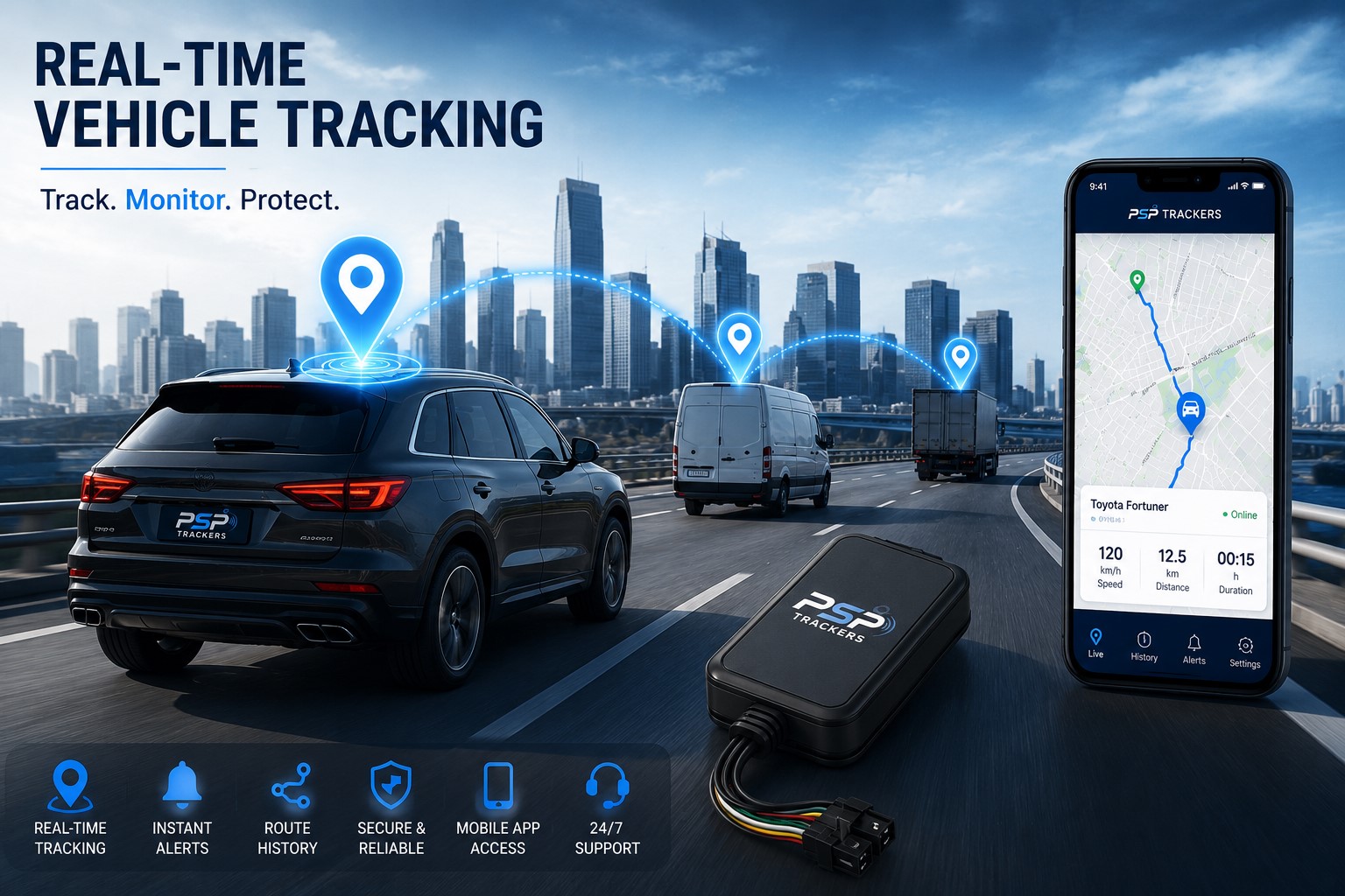 Vehicle Tracking App Interface
